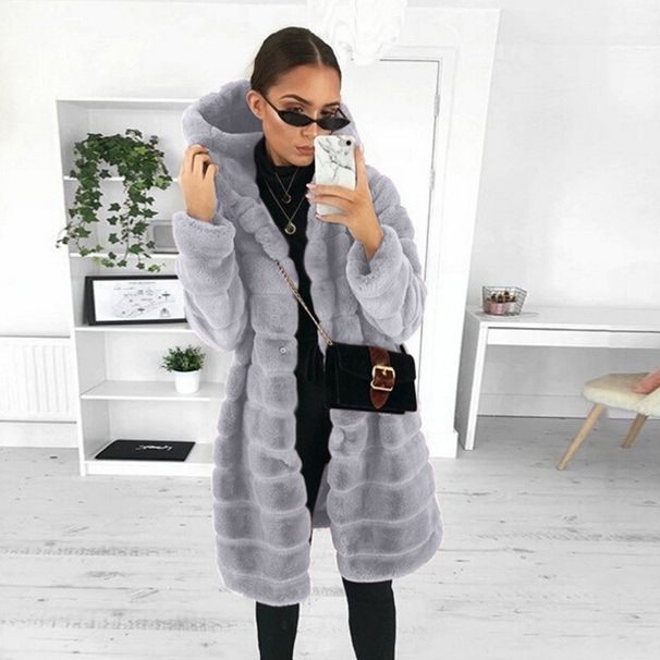 Women's Clothing Slim Fit Long Wool-Like Coat Hooded Trench Jacket Elegant Office Commuter Outerwear For Winter_ecoleips.com