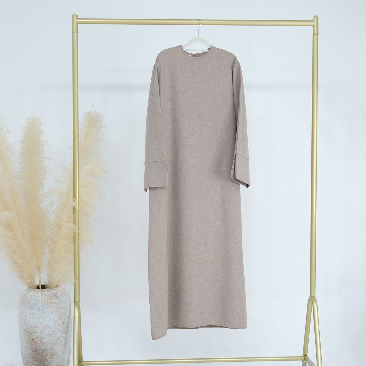 Modest Abaya Dress Women's Solid Color Casual Loose Dress Elegant Muslim Fashion Robe Large Size For Middle East_ecoleips.com