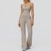 Zechuang Women's Brushed Yoga Suit Crossback Slightly Flared Wide Leg Jumpsuit Running Sports Fitness 9506_ecoleips.com
