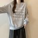 European American Style Real-shot Bow-knot Hollow-out Loose-fit Sweatshirt Women, Thin Round-neck Pullover_ecoleips.com