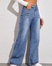 Women's Clothing Cat Whisker Monkey Loose High Waist Wide Leg Jeans For Women_ecoleips.com