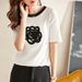 Women's Clothing Sweater For Women Summer New Style Camellia Three Dimensional Towel Embroidered Top Loose Short Sleeved T Shirt_ecoleips.com