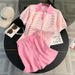 Women's Clothing Casual Sports Suits For Women Summer New Style Fashion Age Reducing Striped Polo Shirt Top Wide Leg Shorts Two Piece Suit Trendy_ecoleips.com