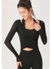K New Women's Yoga Tank Top Long Sleeve Netting Breathable Pilates Sports Running Set Yoga Cover-Up_ecoleips.com