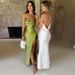Women's Clothing 2025 Summer New Fashion Sexy Backless Slim Fit Slit Strap Dress Foreign Trade Wholesale_ecoleips.com