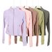 LU Gold Women's Short Stand Collar Jacket Breathable Slim Fit Yoga Fitness Wear_ecoleips.com