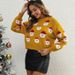 Women's Chunky Knit Pullover Round Neck Long Sleeve Top Spring Autumn Christmas Festive Atmosphere Style_ecoleips.com