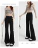 Women's Winter Flared Jeans - Warm Fleece-Lined Straight Leg Black Denim Pants For Everyday Comfort_ecoleips.com
