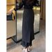 Women's High-Waisted Bodycon Midi Skirt Korean Style Versatile Black Patchwork Long Skirt Simple Elegant Design Summer New Arrival_ecoleips.com
