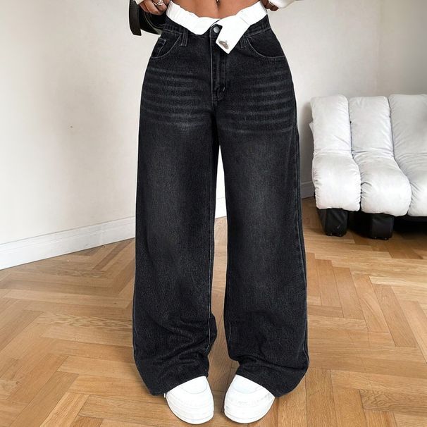 Women's Low-Rise Wide Leg Jeans Distressed Denim Pants Flared Hem Comfortable Stretch Bootcut Trousers Sexy Casual Fashion_ecoleips.com