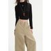 American Patchwork Design Jeans For Women's Spring New Style Khaki Loose Wide Straight Leg Pants_ecoleips.com