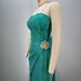 Women's Clothing Hot Selling Tube Top Mesh Diamond Piece Pleated Open Hairpin Sexy Green Evening Dress_ecoleips.com
