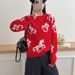 《Store Hot Sale》New Christmas Red Sweater For Women Winter 2025 New Style Zodiac Year Knitted Top_ecoleips.com