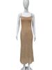 Spaghetti Strap Allover Rhinestone Mermaid Midi Dress, Sparkly Bodycon Formal Evening Gown For Cocktail & Wedding Guest_ecoleips.com
