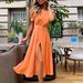 Women's Clothing Summer New Style Pure Color Temperament Slim High Waist Cardigan Button Dress_ecoleips.com