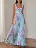Pleated Print Dress For Women New Trendy Spring/Summer Regular Fit Adult_ecoleips.com
