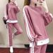Casual Sportswear Set For Women, Autumn New Loose Fashion Plus Size Stylish Youthful Sweatshirt Best Friend Outfit_ecoleips.com