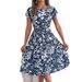 Real Shot Of 2026 Spring/Summer European And American Elegant Floral Short-sleeve Pleated Dress With A Large Hem._ecoleips.com