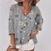 2026 Autumn/Winter New European And American Independent Station Women's V-neck Buttoned Chiffon Printed_ecoleips.com
