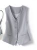 K Suit Vest, Women's Tank Top, New Slim Fit, Layered On Top, Women's Style, Camisole, Blue Short Vest_ecoleips.com