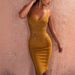 Bandage Deep V-Neck Waistband, Sexy Tight Bandage Cocktail Party Dress, Women's Clothing_ecoleips.com