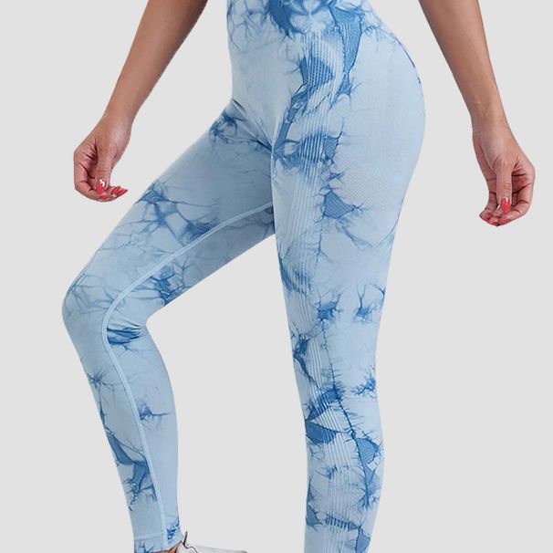 Women's Clothing High Waist Tight Fitness Yoga Pants Cross Tie Dye Hip Lifting Sports Riding Pants_ecoleips.com