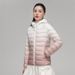 Women's Autumn And Winter New 90-down Light Down Jacket Women's Hooded Gradual Change Color Contrasting Coat_ecoleips.com