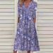 Women's Summer V Neck Casual Dress Printed with Pockets European And American Style Vacation Homewear 2023 New Arrival_ecoleips.com