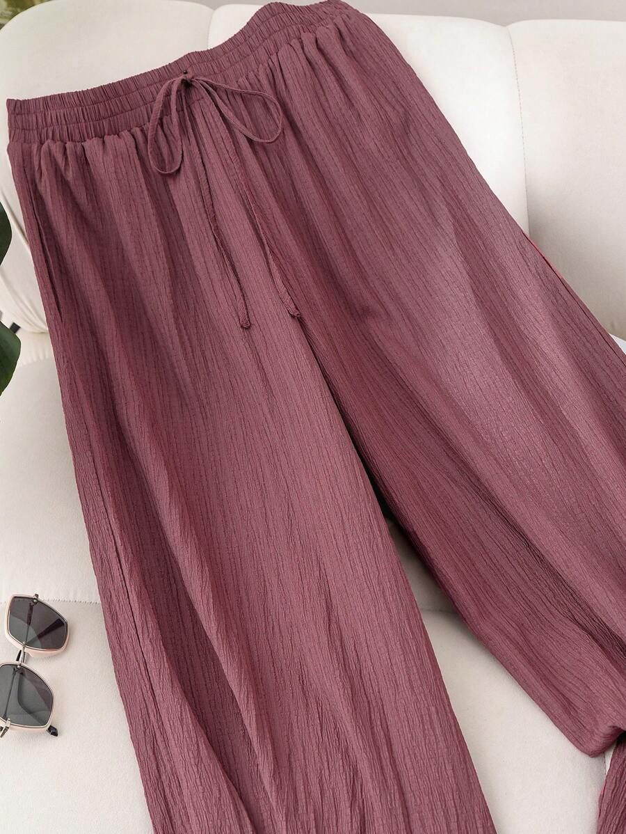 Plus Size High-Waisted Wide Leg Pants For Women Loose Fitting Flowy Autumn Winter New Arrival Style_ecoleips.com
