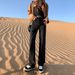 Orange Silk Women's Clothing#Washed Vintage Soft And Comfortable Wide-leg Jeans For Women, Autumn Slim-fit High-waisted_ecoleips.com