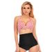 Aria Basics Cross-border Two-piece High-waisted Bikini Swimsuit With Straps, European And American Style Women's Swimwear,_ecoleips.com