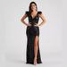 Women's Clothing Fashion Slimming High Density Sequin Banquet Evening Dress_ecoleips.com