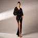 European And American High End Long Sleeved Temperament V Neck Sexy Long Sequined Banquet Evening Dress Bridesmaid Dress Dress For Women_ecoleips.com