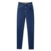 Fleece-lined Skinny Jeans For Women, 2025 New Model, Dark Blue High-waisted Stretchy Pencil Pants, Winter Tight Pants_ecoleips.com