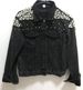 Women's Embroidered Denim Jacket With Beads & Pearls – Oversized Casual Coat, Comfortable & Stylish, S-5XL (Black/Blue)_ecoleips.com