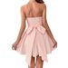 Women Stylish Strapless High Waist Dress Dating Vacation Evening Party Outfit_ecoleips.com