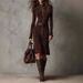 Women's Clothing Autumn Elegant Zipper Collar Dress For Women Long Sleeve Fashionable For Formal & Casual For Women_ecoleips.com