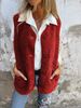 "Women's Lambskin Polar Fleece Button Vest – Warm & Stylish Layering Piece For Autumn/Winter"_ecoleips.com