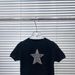 Women's Clothing Early Spring New Heavy Industry Five Pointed Star Jacquard Round Neck Short Sleeved Knitted Sweater Women's Slim Pullover Top_ecoleips.com