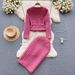 Women's Winter Wool Cardigan Coat – Elegant Longline Open Front With Side Slits (Rose Red, S/M/L/XL)_ecoleips.com