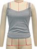 Women's Y2K Sexy Gray Adjustable Buckle Camisole V-Neck Slim Fit Summer Tank Top Cross Border Everyday Vest for Ages 16+_ecoleips.com