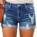 Women's High-Waisted Stretch Ripped Denim Shorts Casual Relaxed Everyday Wear Comfortable Feshion_ecoleips.com