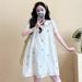 Real Shot In Stock Korean Version Loose Sweet Embroidered Age-Reducing Doll Collar Maternity Dress_ecoleips.com