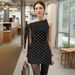 Women's Sexy Polka Dot One Shoulder Tie Side Bodycon Midi Dress – Summer Party Gown 2026_ecoleips.com