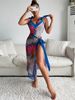 Women's Retro Lace-Up One-Piece Swimsuit - Slim Fit Printed Beach Swimwear_ecoleips.com