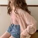 Women's Unique Design Back Slit Long Sleeved Shirt Loose Fit Solid Color Summer Style Outerwear Sun Protection Top_ecoleips.com
