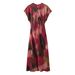 Women's Sleeveless Elegant Silk Satin Textured Printed Midi Dress 2025 Spring/Summer New European And American_ecoleips.com