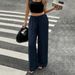 Voya Women's Cotton Linen 2026 Summer European And American Loose Wide-Leg Beach With Pockets Casual Pants_ecoleips.com