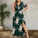 2024 European And American Cross-border Women's Dress, New Summer Style, Plus Size, Long Length, Printed, With Slit At_ecoleips.com