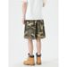 Women's American Retro Camouflage Cargo Shorts Heavyweight Embroidered Five Point Sports Basketball Pants Trendy Summer_ecoleips.com